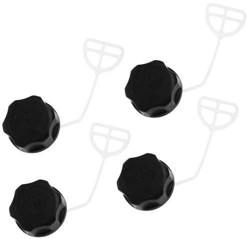 DECOMELODY Bouchon de Réservoir de Carburant Noir en Pa6 pour Tondeuse à Gazon, Lot de 4 Pièces, Pièces de Rechange Pratiques pour Usage Extérieur