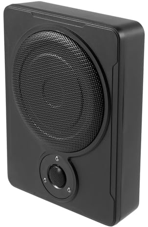 Subwoofer da 12 pollici, subwoofer per auto, 200 W, attivo, sottile, con amplificatore integrato, altoparlante basso, sistema audio per auto, SUV, camion, camper, ingressi alti e bassi