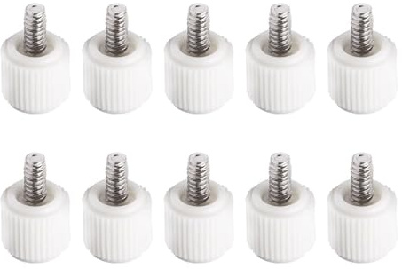 Uqezagpa Tornillos giratorios de metal para carcasa de computadora, paneles laterales 6#32, cabeza de goma, agarre cómodo, seguro, antideslizante, tornillo de caja