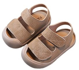 Sandali per neonati suola morbida calzature estive protettive punta chiusa bambini piccoli scarpe da spiaggia leggere primi anni vita comode traspiranti antiscivolo ideali (Brown, 3-3.5 years)