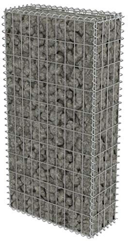 Festnight Gabion Jardin Mur à Gabion Acier Galvanisé Gabion Jardiniere Argenté 50 x 20 x 100 cm