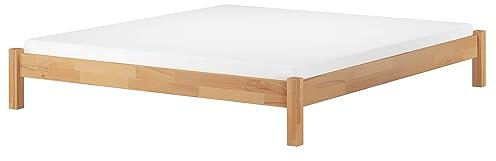Erst-Holz®Überlänge-Doppelbett Kingsize-Bett 180x220 Buchebett Massivholz Zubehör wählbar V-60.84-18-220Rollrost und Matratze inkl.