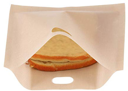 Borsa per tostapane Riutilizzabile Borsa per tostapane antiaderente Rivestita in fibra di vetro Riscaldamento a microonde Pasticceria Tostapane Sacchetti per sandwich di pane(16 * 16.5CM)