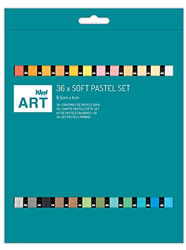 West Artiste Soft Pastels, Multicoloured, Pack of 36, Drawing Pastel Crayons for Art and Craft, Ideal Art Supplies for Students and Home, Creative Drawing Set