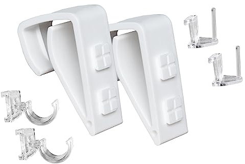 Klemmträger/Fensterhaken/Dekohaken inkl. Adapter für Gardinenstangen und Vitragestangen (4 Stück)