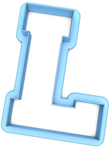 Sweet Prints Inc Varsity Letter L Cookie Cutter - Dishwasher Safe (Medium: 4)