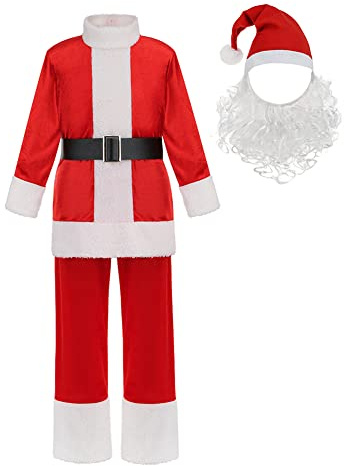 yolsun Deluxe Kids Santa Claus Costume Green Monster Christmas Costume for Boys Girls X-mas Party Dress up
