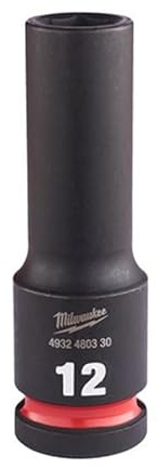 Milwaukee Shockwave Socket 1/2 Hex Long 12mm-4932480330