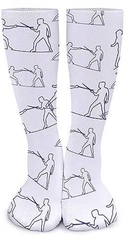 FWJZDSP Fechten Niedliche Kompressionsstrümpfe, lässige kniehohe Schlauchsocken, sportliche Laufsocken für Männer und Frauen