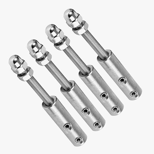 STFALI Terminale a vite per fune metallica, 4 pezzi, per fune metallica, in acciaio inox, per il fissaggio (3mm)