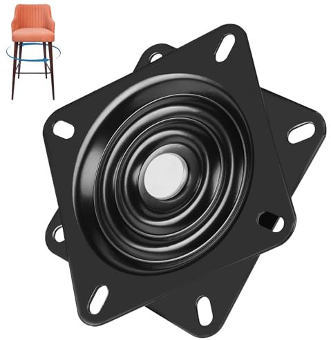 LALAGO Table Tournante de Chaise Pivotante, Plateau Tournant Roulement à Billes, 200*200*28 mm, Max 280kg, Plateau Tournant à Roulement à Billes à 360 °, pour Tabourets Tables Étagères TV (8 inch)