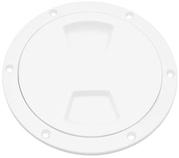 Briny River 1PC Couvercle de Trappe d'inspection de Bateau Capuchon de Trappe de Pont Rond avec Plaque de Couverture Amovible Trous Pré-percés pour Bateau Marin Yacht