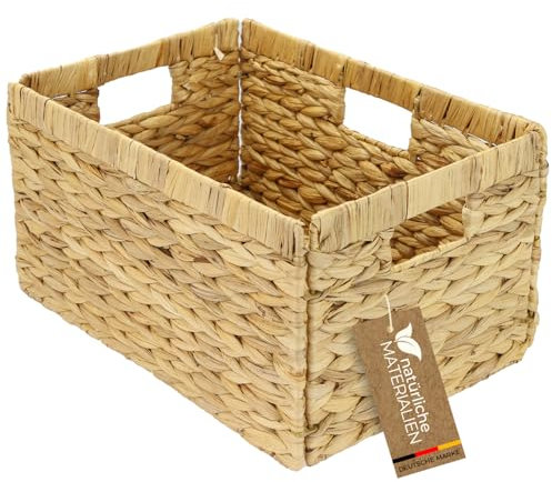 HMF Aufbewahrungskorb, Korb geflochten aus Wasserhyazinthe | passend für Billy | 35 x 25 x 20 cm