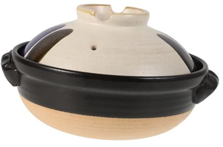 Ipetboom Pentola in Terracotta Vintage Con Coperchio e Doppio Manico Resistenti Al Calore Per Zuppe e Stufati Compatibile Con Fornelli Fiamma Aperta Pentola Da Cucina Giapponese Piccola