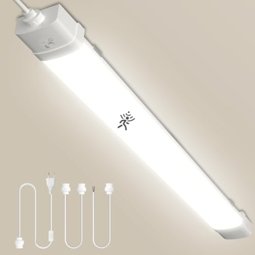 Dibaful LED Feuchtraumleuchte 115cm mit Bewegungsmelder | Leuchtstoffröhre 40W Röhre LED Werkstatt Deckenleuchte Lampe | 4500K Neutralweiß Leuchtstofflampe mit Stecker