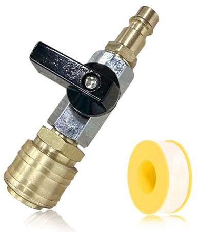 Druckluftkupplung Druckluft Kupplung Druckluftverteiler Druckluft Kupplungen Druckluft Adapter 1/4 Zoll Messing Wasser Absperrhahn Schalter Ventil mit Dichtungsband für Industrie Werkstatt Auto DIY