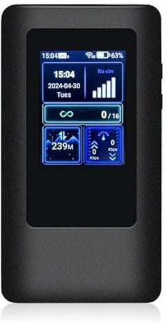 VBESTLIFE Hotspot Móvil del Viaje Inalámbrico de la Banda Dual con la Pantalla de Visualización, 1200mbps, 4200mAh Router Portátil de 5G WiFi con la Ranura para Tarjeta de SIM, 2,4 GHz y