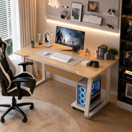 XUEGW Gaming Desk, PC Table Student Writing Desks, Modern Wood Desk for Computer, Gamer Table for Home, Office