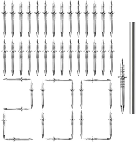 200 PCS Double Headed Skirting Nails | Skirting Board Nail with 2 Sleeves, Double Thread Nails, for Wooden Chairs, Sofas, Bedside Tables, and Wall Decorations