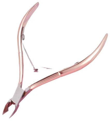 Cortador de cutículas de uñas de oro rosa/rosa, tijeras, recortador de cutículas, removedor de piel muerta, herramienta for pedicura y decoración de uñas.