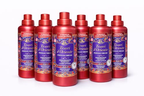 Tesori d’Oriente Persian Dream Weichspüler Konzentrat – 6er Pack (6x 760 ml) – italienische Marke, Granatapfel & roter Tee Duft, langanhaltende Frische, extra weiche Wäsche, hohe Ergiebigkeit