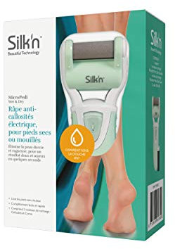 Silk'n Rimuovi calli, Alimentazione a batteria, 2 rulli inclusi, morbido e duro, MicroPedi Wet & Dry