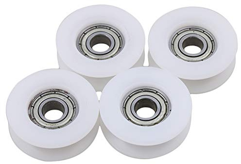4Stück 6x27x9mm flach Kunststoff beschichtet versiegelten Lager Stahl 696ZZ tiefe U-Nut Führungsrolle Schienen Kugel rollendes Lagerrad weiß