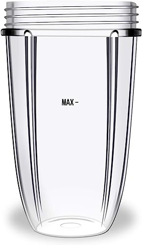 32OZ Cups for Compatible with Nutribullet Replacement Parts 600W/900w Blender Juicer Mixer (Pack of 1) by Poweka