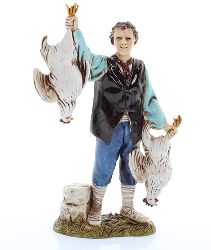 Moranduzzo Vendedor de Pollos para Belén de 12 Cm Escala 1:15 - Figuras de Belén Indestructibles - Estilo 700', Pintura Acabada a Mano, Producto Oficial, Escultor M. Landi