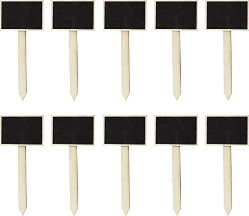 Windhager Etichette per Piante con Lavagna, Etichette per Piante, in Legno, 10 Pezzi, 7,5 x 12 cm, Colore Naturale 06015