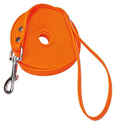 Original Biothane® Schleppleine Orange mit Handschlaufe 5 m / 13 mm Neonfarbe