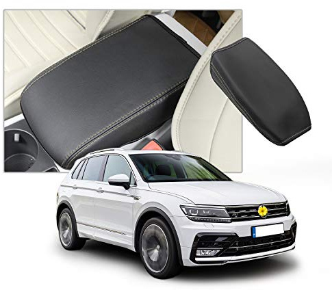 CDEFG Compatibile con VW Tiguan 2 2016-2022 2023 Seat Tarraco Coperchio di protezione scatola del bracciolo per parti auto Guscio decorativo del bracciolo della R Line Tarraco Accessori (Linea Beige)
