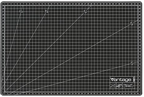 Vantage Schneidematte A3 (30 x 45 cm, selbstheilend, beidseitig nutzbar, mit Raster) schwarz