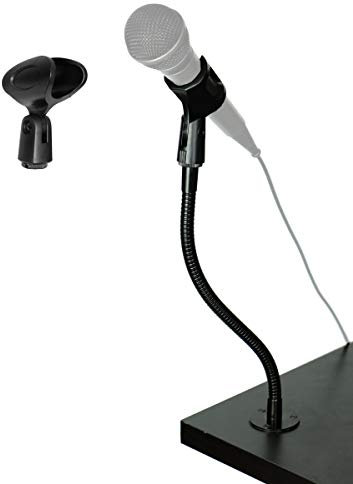 SpinTech Desk Mounted Adjustable Gooseneck for Microphone Mount that Screws in to Tables Podiums (13)