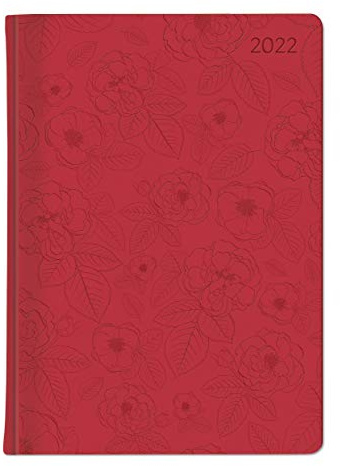 Ladytimer Deluxe Coral 2022 - Taschen-Kalender A6 (10,7x15,2 cm) - Tucson Einband - Motivprägung Rosen - Weekly - 128 Seiten - Alpha Edition