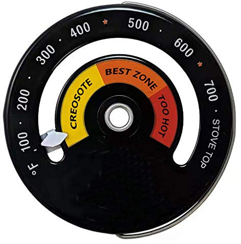Magnetic Wood Stove Thermometer Heat Powered Temperature Gauge for Wood Burner Fan