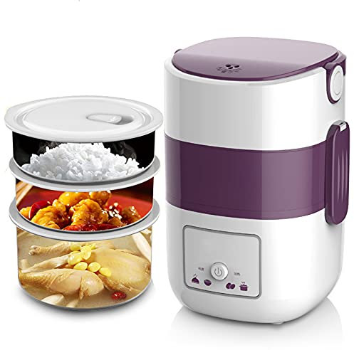 HGYJ Portable Lunch Box 1.9l,Multifunctional Plug-In Food Heat Preservation Heater, Suitable For School Office,Purple