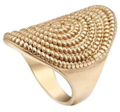 Daesar Ringe Titan Herren, Männer Ring Geometrie Siegelring Gothic Ringe Gold Personalisiert Große 62 (19.7)