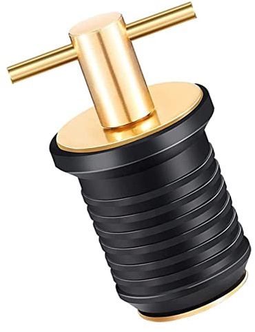 zalati Ablaufstopfen für Boot, T-Griff, Metallschraube mit Gummiabdeckung für 19 mm Kajak, Yacht