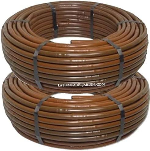 Suinga Tuberia de Riego por Goteo 16 mm | Manguera riego por goteo cada 33 cm, tubo goteo de 200 metros | kit riego por goteo marrón para Jardines, Terrazas, Huertos y Macetas