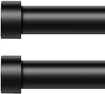 VOIIY 2 Pack Curtain Rods for Windows 48 to 84 Inch(4-7 Feet),Black 1'' Diameter Drapery Rods with End Cap Style Design,Modern Adjustable Heavy Duty Curtain Rod,Size:36''-88''