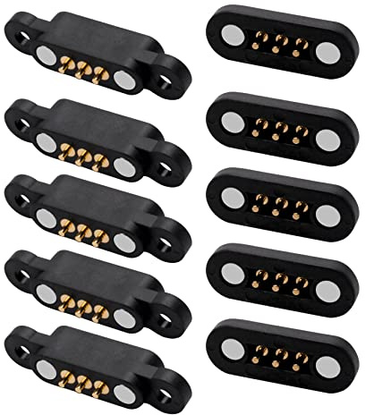 Giyofom 5 paia di perni magnetici a molla, connettore 3 posizioni, griglia misura 2,3 mm, fori di passaggio maschile femmina sonda