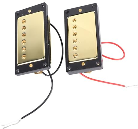 Bridge Pickup Gitarr Dubbelspole Pickup Dubbelspole Pickup, Kraftfull Utgång Gitarr Pickup Hållbar Bridge Pickup för övningsbro och Brodelar (Guld)