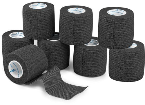 ANAMPION 5cmX4.5M Benda Elastica Coesiva Non Tessuti Bende Elastiche Bendaggio Adesiva Coesiva Nastro Bendaggio Sportivo per Mani, Piedi, Ginocchia, Braccia (pl2)
