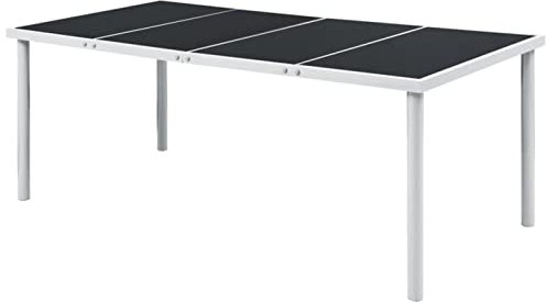 ARKEM Mesa de jardín de Acero Negra 190x90x74 cm Mesas Extensibles De Terraza Mesa Alta Exterior