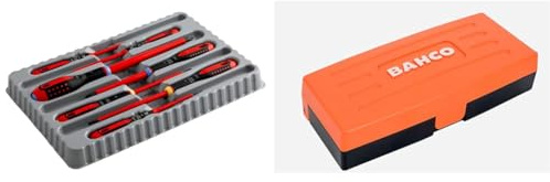 Bahco 9888S BE-9888s VDE Ergo Slot/Pozi Screwdriver Set (7 Pieces) & Socket Set 1/4 Drive 25 PIECE SL25 By BAHCO