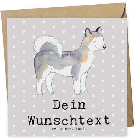 Mr. & Mrs. Panda Personalisierte Deluxe Karte Siberian Husky Lebensretter - Geschenke, Grußkarte Selber Drucken, Hochzeitskarte, Geschenk, Geburtstagskarte, Selbst Gestalten
