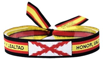 BDM - Pulsera de Tela Cruz de Borgoña, Bandera Borgoña y Tercios Españoles, Bandera de España. Accesorio unisex de Orgullo Histórico. - Modelo 1