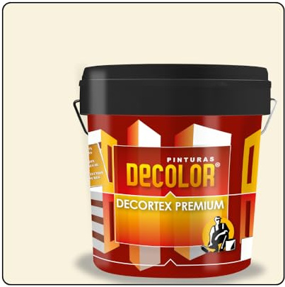 PINTURAS DECOLOR DECORTEX LISO PREMIUM - Pintura revestimiento impermeabilizante para fachadas. (4 litros). HUESO