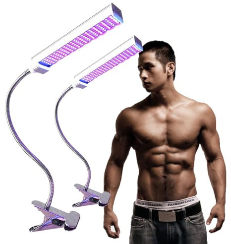 Clip-On Tanning Lamp for Body and Face - Home Sunbathing Self-Tanning Device with 360° Adjustable Design - 60×30 Cm Irradiation Area for All Year Bronze Glow